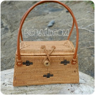 small coin bags motif rattan full handmade classic design